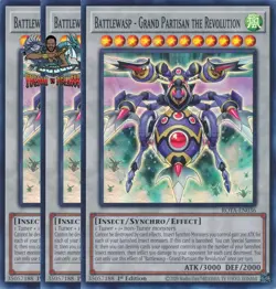 Yugioh! 3x Battlewasp - Grand Partisan the Revolution ROTA-EN036 Super Rare NM - Image 1