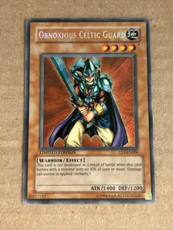 Yu-Gi-Oh Obnoxious Celtic Guard CT1-EN006 Secret Rare Limited Edition - Image 1