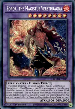 Zoroa, The Magistus Verethragna - Secret Rare 1st Ed. BLMM-EN045 - NM - YuGiOh - Image 1