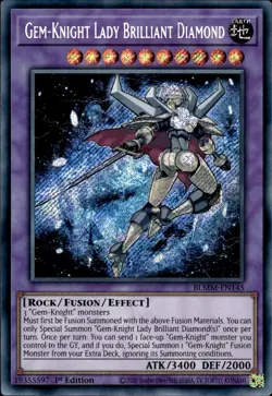 Gem-Knight Lady Brilliant Diamond - Secret Rare 1st Ed. BLMM-EN145 - NM - YuGiOh - Image 1