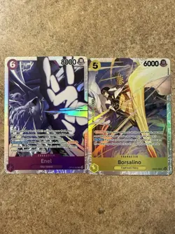 Bandai One Piece Card Game OP15 EB04 Lot 2 Foil Blocker Cards Enel Borsalino - Image 1