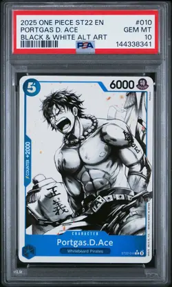 One Piece - Ace & Newgate Starter Deck ST22-010 Portgas.D.Ace Alt Art PSA 10 - Image 1