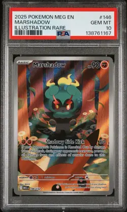 2025 POKEMON MEG EN-MEGA EVOLUTION ILLUSTRATION RARE #146 MARSHADOW PSA 10 - Image 1