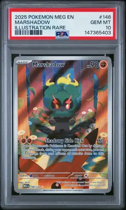 2025 Pokemon Meg En-Mega Evolution #146 Marshadow Illustration Rare PSA 10 - Image 1