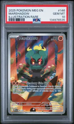 2025 POKEMON MEG EN-MEGA EVOLUTION ILLUSTRATION RARE #146 MARSHADOW PSA 10 - Image 1