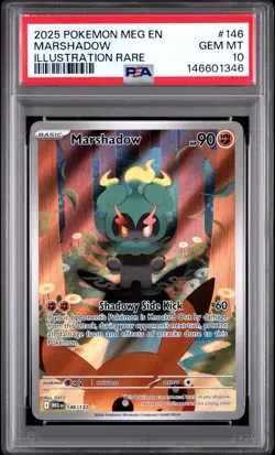 2025 POKEMON MEG EN-MEGA EVOLUTION ILLUSTRATION RARE #146 MARSHADOW PSA 10 - Image 1