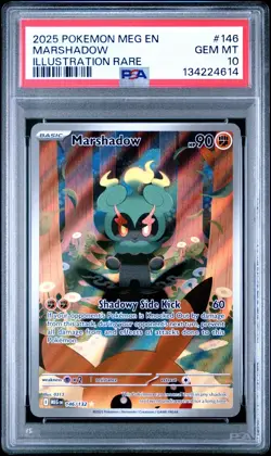 2025 POKEMON MEG EN-MEGA EVOLUTION ILLUSTRATION RARE #146 MARSHADOW PSA 10 - Image 1
