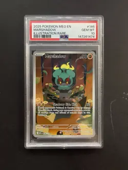 2025 POKEMON MEG EN-MEGA EVOLUTION 146 MARSHADOW ILLUSTRATION RARE - PSA 10 - Image 1