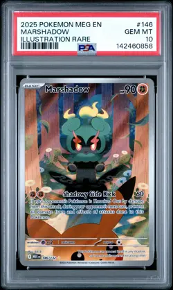 2025 POKEMON MEG EN-MEGA EVOLUTION ILLUSTRATION RARE #146 MARSHADOW PSA 10 - Image 1