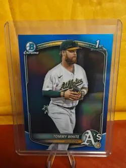 TOMMY WHITE 2025 Bowman Chrome 1st True Blue Refractor /150 Athletics #BCP-251 - Image 1