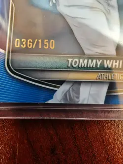 TOMMY WHITE 2025 Bowman Chrome 1st True Blue Refractor /150 Athletics #BCP-251 - Image 3