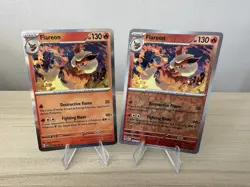 2 X Flareon Reverse Holo Rare & Holo 136/165 Scarlet & Violet Pokemon Card - Image 1