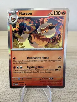 2 X Flareon Reverse Holo Rare & Holo 136/165 Scarlet & Violet Pokemon Card - Image 4