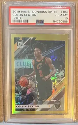 COLLIN SEXTON 2019-20 PANINI DONRUSS OPTIC #104 GOLD WAVE PSA 10 GEM MT CAVS 🔥 - Image 1