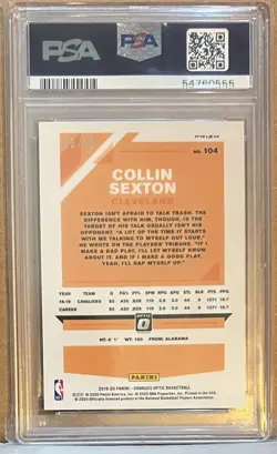 COLLIN SEXTON 2019-20 PANINI DONRUSS OPTIC #104 GOLD WAVE PSA 10 GEM MT CAVS 🔥 - Image 2