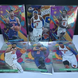 2025 Topps Finest New York Knicks 6 Card Lot - Image 1