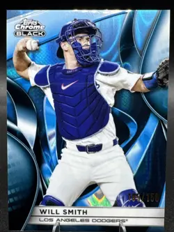 Will Smith 2025 Topps Chrome Black Blue Refractor #/150 Dodgers Color Match - Image 1