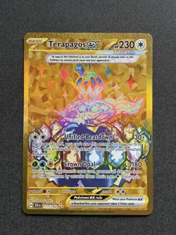 Pokemon TCG Terapagos EX Gold Hyper Rare Card 173/142 Stellar Crown - Image 1