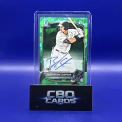 2025 Bowman Draft Sapphire Brandon Compton Auto 1st Green /99 RC Rookie #CPA-BCO - Image 1