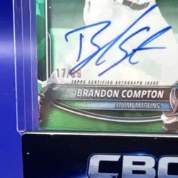 2025 Bowman Draft Sapphire Brandon Compton Auto 1st Green /99 RC Rookie #CPA-BCO - Image 2