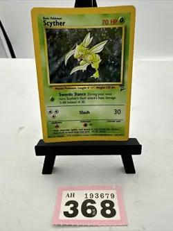 Pokemon Card Scyther 17/130 Base Set 2 Holo Rare WOTC MP - Image 1