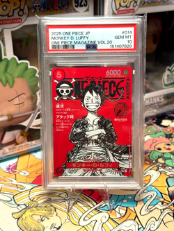2025 One Piece Magazine Vol.20 Promo Monkey D Luffy Japanese card PSA10 - Image 1
