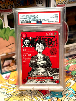 2025 One Piece Magazine Vol.20 Promo Monkey D Luffy Japanese card PSA10 - Image 1
