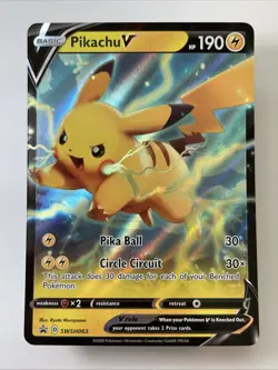Pikachu V SWSH063 - SWSH: Sword & Shield Promo Cards Holo (NM) - Image 1