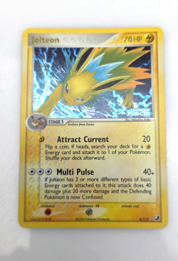 Jolteon 8/115 EX Unseen Forces Reverse Holo LP Pokemon Card - Image 1