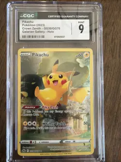 Pokemon TCG: Pikachu GG30/GG70 Holo Galarian Gallery Crown Zenith CGC MINT 9 - Image 1