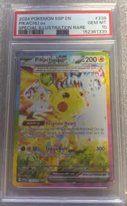 Pokemon Pikachu ex 238/191 Surging Sparks Special Illustration Rare PSA 10 - Image 1