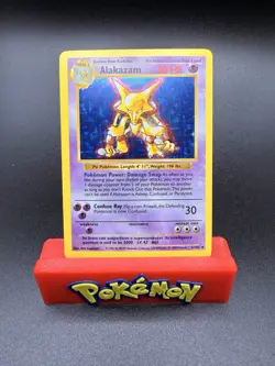 Pokemon TCG Alakazam Base Set Shadowless Holo Rare 1999 1/102 English. NM-w - Image 1