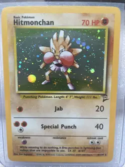 Pokemon TCG Hitmonchan Base Set 2 Holo Unlimited Rare Card 8/130 - Image 2