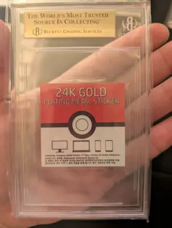 BGS Mint 9.5 Charizard 24k Gold Plated Candy Sticker Pokemon - Image 3