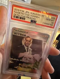 Pokemon TCG Full Art Japanese Detective Yoshida 025/024 SR SMP2 - Image 1