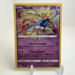 Zacian 082/185 Pokemon SWSH04: Vivid Voltage Amazing Rare NM - Image 1