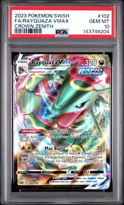 PSA 10 RAYQUAZA VMAX 102/159 FULL ART CROWN ZENITH POKEMON 😍 - Image 1