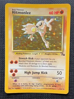 Pokemon Hitmonlee Holo Fossil #7/62 NM (P) English - Image 1