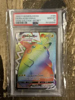 Pokemon Pikachu Vmax Vivid Voltage Rainbow Secret Rare Psa 10 188/185 - Image 1