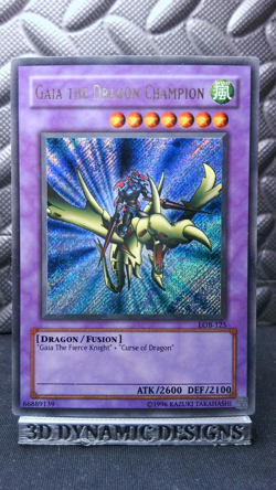 | Yugioh Gaia the Dragon Champion LOB-125 GOLD Name Misprint Secret LP/MP | - Image 1