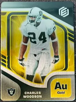 2021 Panini Elements CHARLES WOODSON Gold METAL CARD #’d 68/250 Raiders! - Image 1