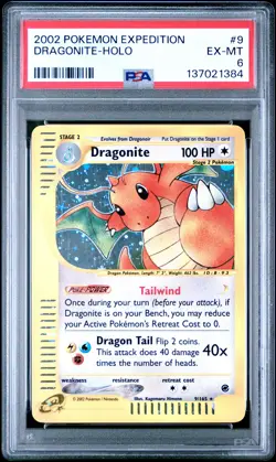2002 POKEMON EXPEDITION #9 DRAGONITE-HOLO PSA 6 - Image 1