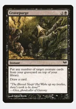 Gravepurge #65 Dark Ascension (DKA) Magic Card In Protective Sleeve - Image 1
