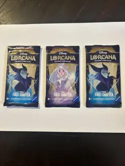 Lot of 3 Disney Lorcana The First Chapter Booster Packs Full Artwork New Sealed - Image 1