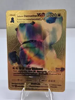 Pokemon Rainbow Galarian Darmanitan Vmax Gold Foil Fan Art Card #037/185 - Image 1