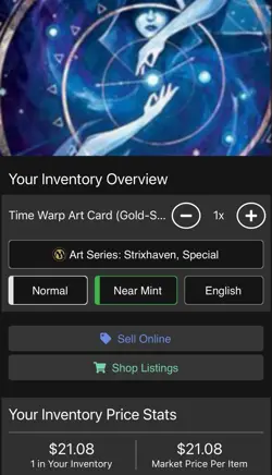 Time Warp Art Card (Gold-Stamped Signature) Magic The Gathering - Image 4