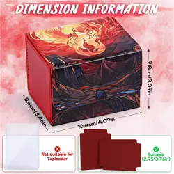Deck Box for MTG Cards, Trading Card Storage Box Holds 120+ Sleeved Commander De - Image 3