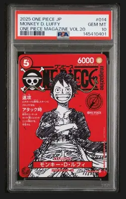 2025 One Piece Magazine Vol.20 Promo Monkey D Luffy Japanese card PSA10 - Image 1