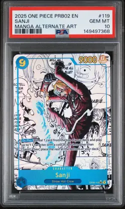 2025 ONE PIECE PRB02-PREM BOOSTER -ONE PIECE CARD THE BEST- VOL.2 SANJI PSA 10 - Image 1