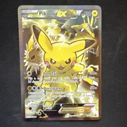 Pikachu EX XY124 XY Promo Full Art Holo Basic Pokemon Card 130 HP - Image 2